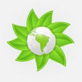 Green eco planet concept vector illustration Royalty Free Stock Photo