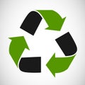 Green eco recycling symbol icon Royalty Free Stock Photo