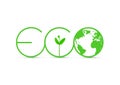 Green Eco sprout with globe icon vector illustration Royalty Free Stock Photo