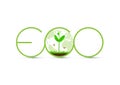 Green Eco sprout with globe icon vector illustration Royalty Free Stock Photo