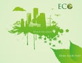 Green eco town - abstract ecology town Royalty Free Stock Photo