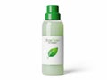 Green ecoclean bottle with leaf design Royalty Free Stock Photo