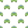 Green Ecological Car Icon Seamless Pattern Royalty Free Stock Photo