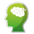 Green ecology brain icon image Royalty Free Stock Photo
