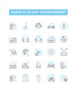 Green ecology environment vector line icons set. Eco-friendly, Green, Ecology, Recycling, Nature, Conservation Royalty Free Stock Photo