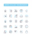 Green ecology environment vector line icons set. Eco-friendly, Green, Ecology, Recycling, Nature, Conservation Royalty Free Stock Photo