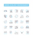 Green ecology environment vector line icons set. Eco-friendly, Green, Ecology, Recycling, Nature, Conservation Royalty Free Stock Photo