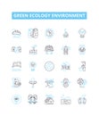 Green ecology environment vector line icons set. Eco-friendly, Green, Ecology, Recycling, Nature, Conservation Royalty Free Stock Photo