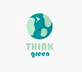 Green ecology logo for the earth day 22 april think green