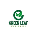 Green ecology logo vector icon illustration,Abstract Green Leaf Logo design vector template Royalty Free Stock Photo