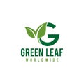 Letter G logo for Green ecology logo vector icon illustration, Abstract Green Leaf Logo design vector template Royalty Free Stock Photo