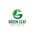 Letter G logo for Green ecology logo vector icon illustration, Abstract Green Leaf Logo design vector template Royalty Free Stock Photo