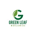 Letter G logo for Green ecology logo vector icon illustration, Abstract Green Leaf Logo design vector template Royalty Free Stock Photo