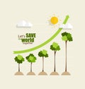 Green economy concept : Graph of growing sustainable environment