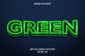 Green editable text effect neon style Royalty Free Stock Photo