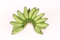 Green egg-banana (Pisang mas) isolated on white background. Royalty Free Stock Photo