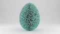 A green egg with a maze pattern on it (ai generated) Royalty Free Stock Photo