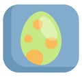 Green egg with yellow dots, icon Royalty Free Stock Photo