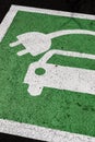 Green electric car parking sign Royalty Free Stock Photo