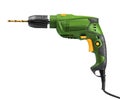 Green electric drill isolated Royalty Free Stock Photo