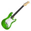 Green electric guitar, classic. Royalty Free Stock Photo