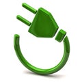 Green electric plug icon Royalty Free Stock Photo