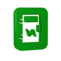 Green Electrical panel icon isolated on transparent background. Royalty Free Stock Photo