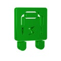 Green Electrical panel icon isolated on transparent background. Switch lever.