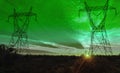 Green Electrical power transmission towers