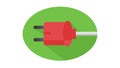 Green Electrical Socket Icon for Power Domestic Connections, vector design Generative AI Royalty Free Stock Photo