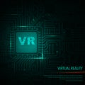 Electric circuit virtual reality chip Royalty Free Stock Photo