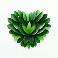 Green Elegance, Leaves Shaping Love, Generative AI