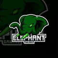 Green Elephant Mascot Logo Design For Sport and Esport Gaming. Green Elephant Mascot Esport Team Logo