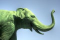 Green elephant statue
