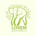 Green elephant and trees logo icon