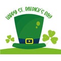 Green elvish hat with clovers Happy saint patrick day image Vector