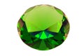 Green emerald stone on a white background Royalty Free Stock Photo