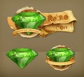 Green emeralds icons Royalty Free Stock Photo
