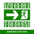 Green emergency exit door sign