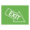 Green emergency exit. Fire sign. Protection symbol. Information icon vector. Stock image Royalty Free Stock Photo