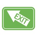 Green emergency exit sign. Route in case of fire. Left up arrow on a green background. Exit inscription on the arrow Royalty Free Stock Photo