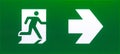Green emergency exit sign Royalty Free Stock Photo