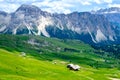 Summer ski slopes and green meadows Royalty Free Stock Photo