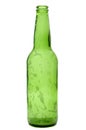 Green empty beer bottle