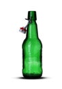 Green empty beer bottle Royalty Free Stock Photo