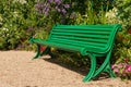 Green empty bench in garden Royalty Free Stock Photo