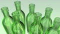 Green empty bottles