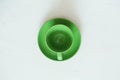 Green empty cup, isolated. View above Royalty Free Stock Photo