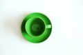 Green empty cup, isolated. View above Royalty Free Stock Photo