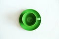 Green empty cup, isolated. View above Royalty Free Stock Photo